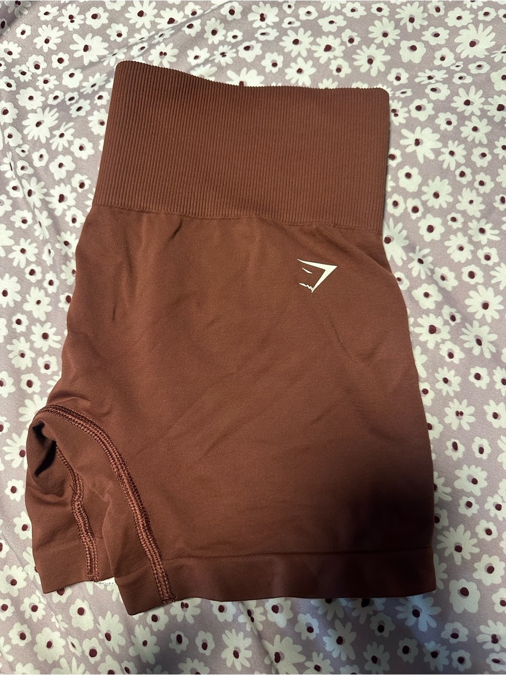 Gymshark High-Waist Seamless Shorts - Brown Rust
